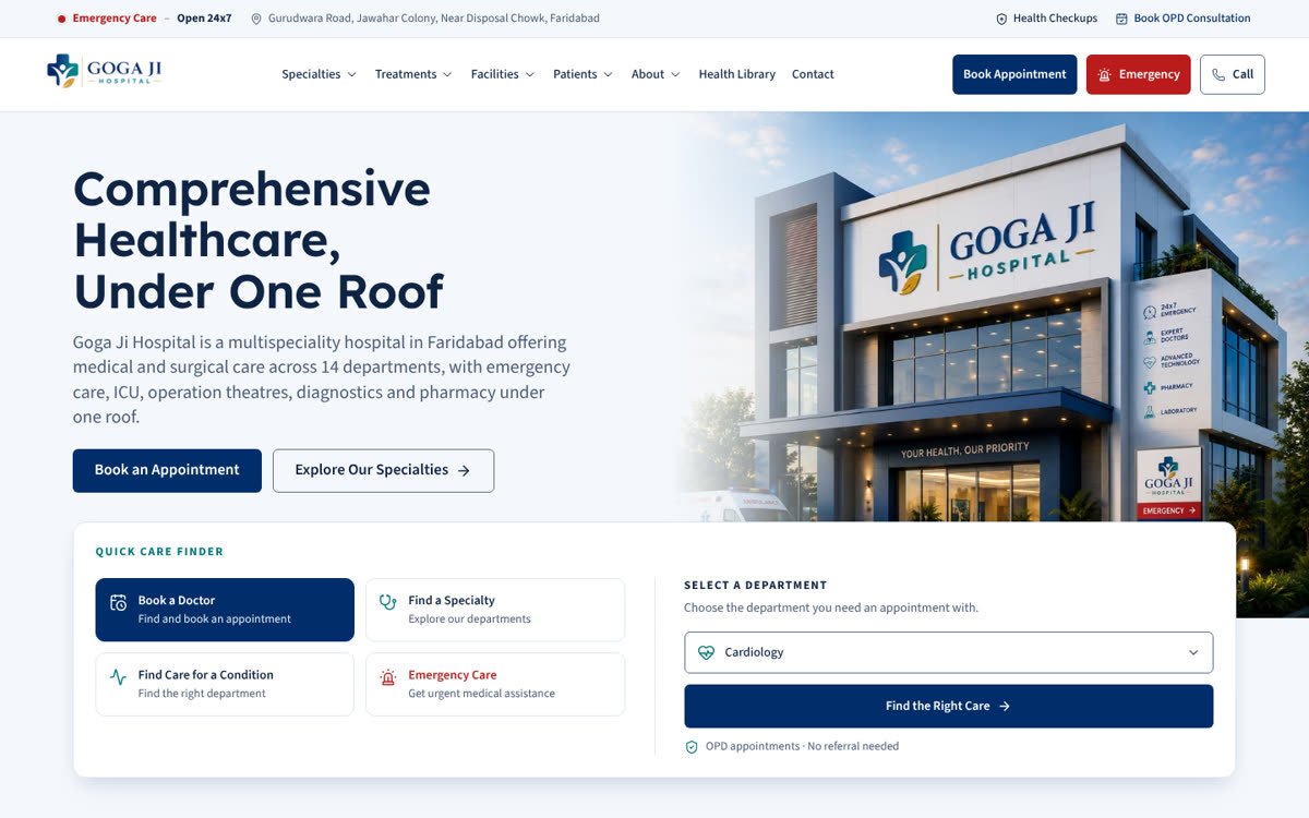 Goga Ji Hospital website